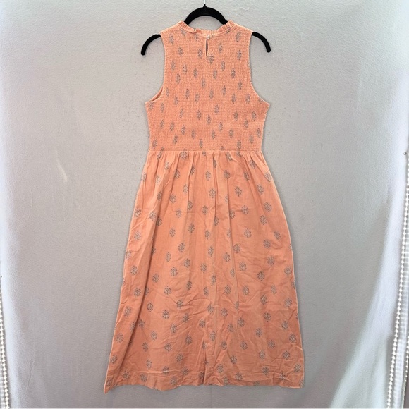 Indi&Cold women’s 100% organic cotton elastic waist sleeveless mid dress peach S - Picture 8 of 10
